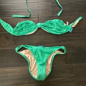 MELISSA ODABASH AQUA BANDEU BIKINI SZ M